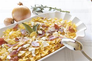 Farfalle al forno con culatello