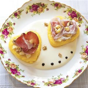 Lui e lei di culatello e pancetta con polenta
