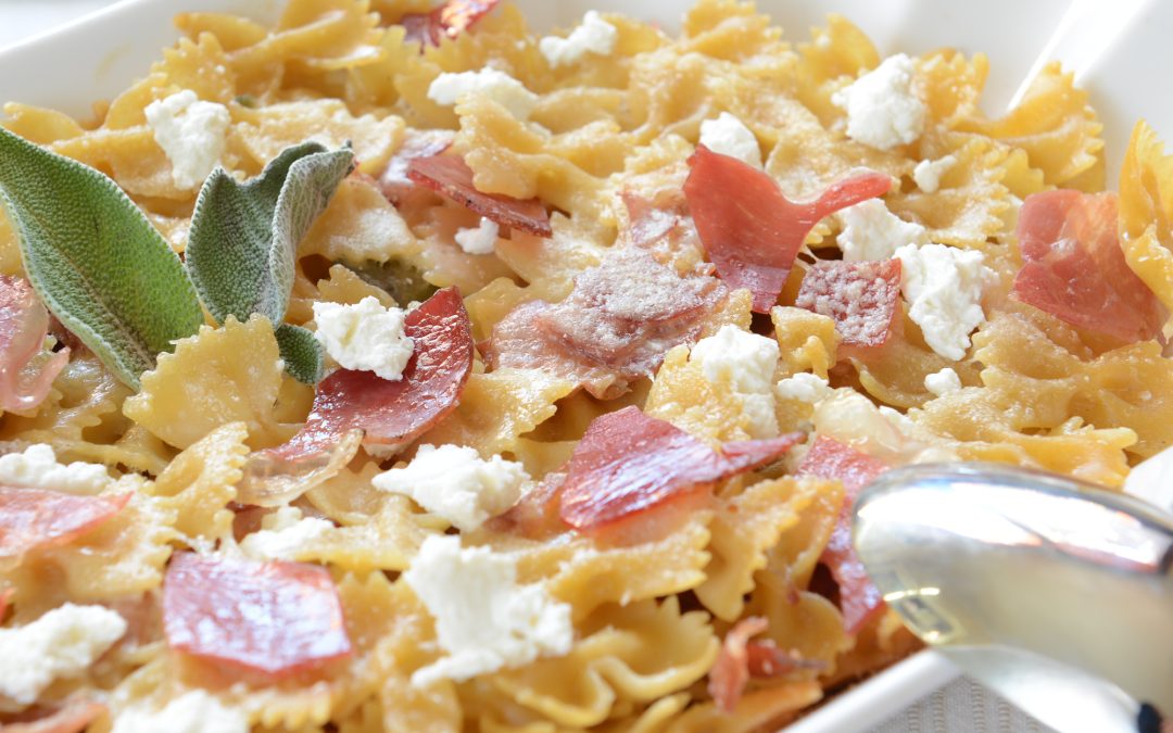 Farfalle al forno con culatello