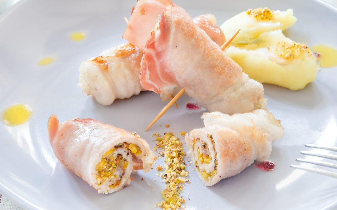 Involtini di Lonza, Pancetta Coppata e Pistacchi di Bronte