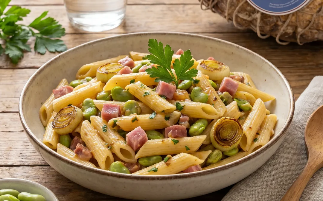 Penne alle fave e Culatello