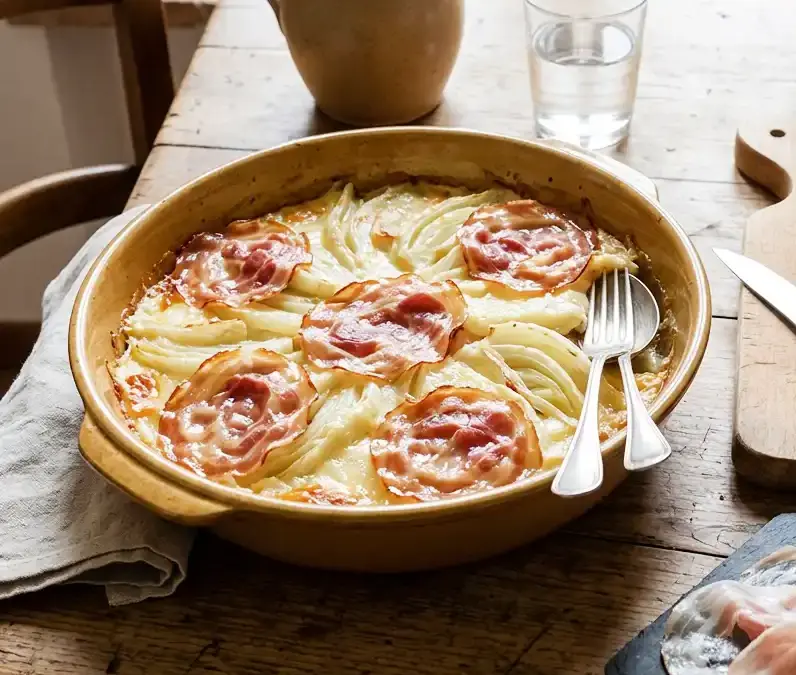 Tortino di finocchi con fontina e pancetta Aurora